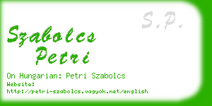 szabolcs petri business card